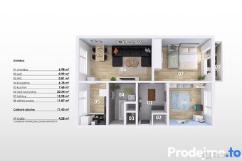 Prodej bytu 3+1, 75 m2 - Znojmo, ev.č. 100020 - 17