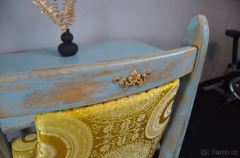 Dubový psací stůl s vintage patinou - 17