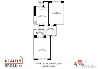 Prodej, byty/2+1, 64 m2, Klíny 2858/45, 61500 Brno, Brno-měs - 17