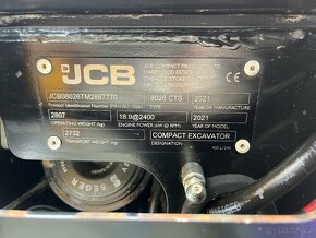 Pásový Minibagr bagr JCB 8026 CTS, 2021rv, 1037mth - 17