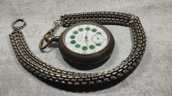 Velké dvouplášťové kapesní hodinky Régulatéur s retezem - 17