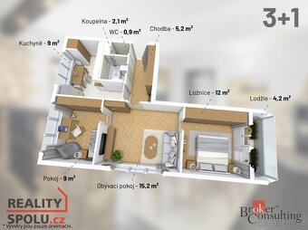 Prodej, byty/3+1, 74 m2, Kollárova, 58601 Jihlava, Jihlava [ - 17