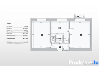 Prodej byty 2+1, 59 m2 - Brno - Štýřice, ev.č. 100102 - 17