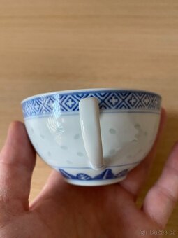 Nový šálek s podšálkem z čínského porcelánu - průsvitné boky - 17