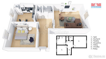 Prodej bytu 2+1, 63 m², Příbram, ul. Komenského - 17