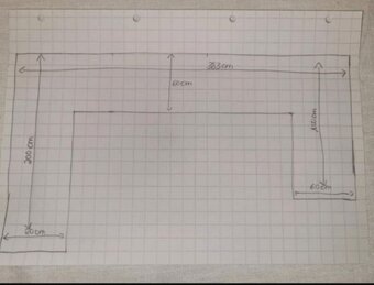 Rustikální dubová linka do U se spotřebiči,6236 - 17
