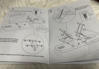 Kosmetické, tetovací masážní lehátko polohovací se stoličkou - 17
