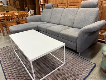 Rohová rozkládací šedá sedačka 260 x 160cm - 17