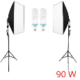 Fotopozadí (3- bílé, černé, zelené) + 2x softbox 90W - 17
