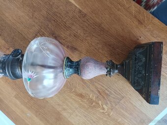 ART DECO STAROŽITNÁ MALOVANÁ PETROLEJKA ERICH & GRAETZ - 17