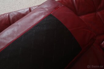 NATUZZI bordová kožená sedací souprava/ pohovka - 17