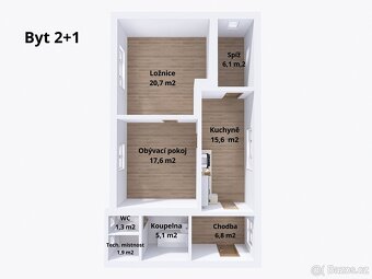 Prodej prostorného bytu 2+1, 75,1 m², Dlouhá Loučka - 17