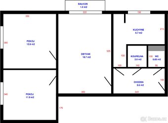 Byt 3+1, 63 m2 v Olomouci, Kmochova ulice [rezervováno] - 17