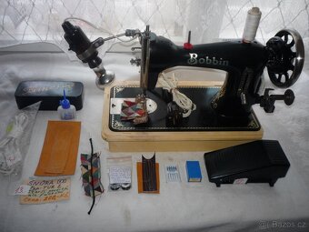 PŘENOSNÝ šicí stroj BOBBIN na KŮŽI - 220 V - 17
