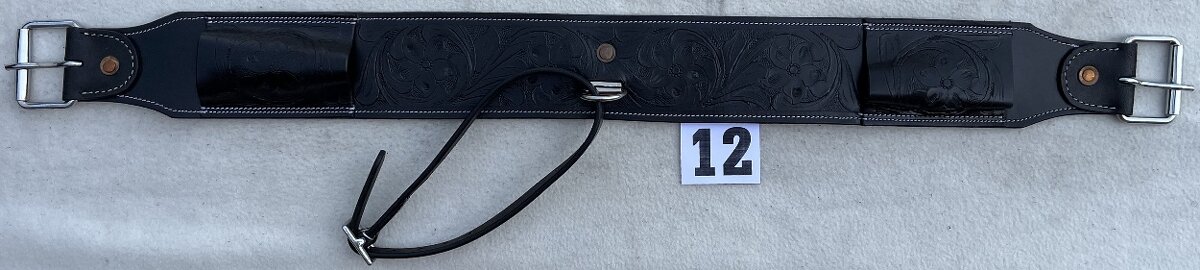 Westernový podbřišník kožený s propojovacím řemínkem MIX - 18