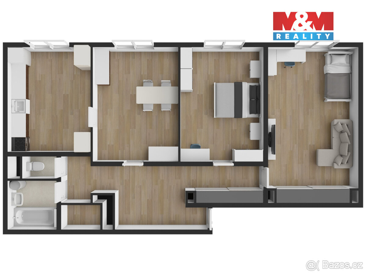 Prodej bytu 3+1, 94 m², Prachatice, ul. Vilémova - 18