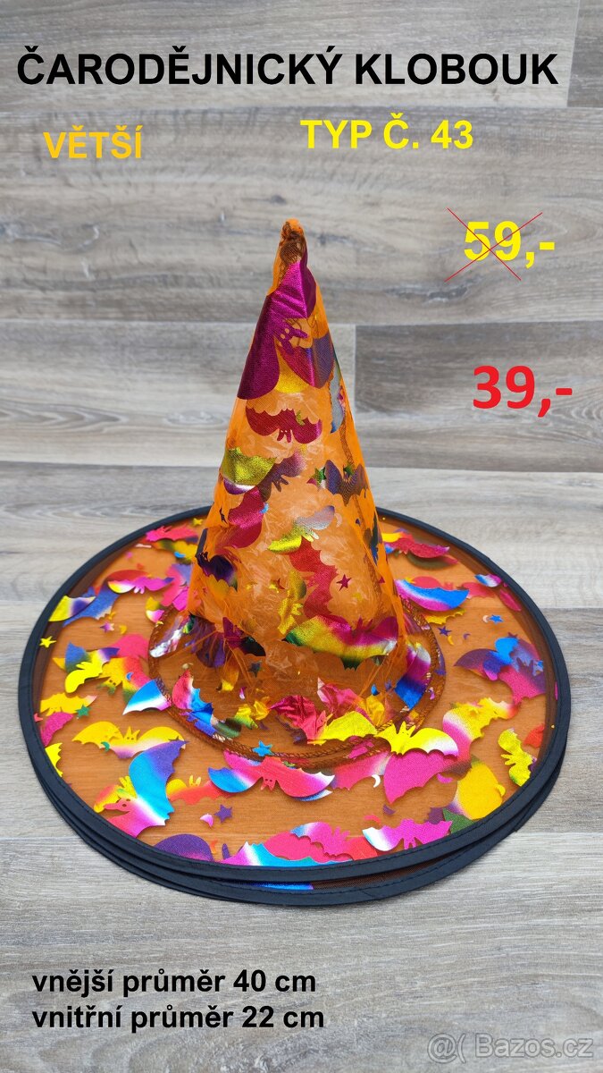 Čarodějnické klobouky - VĚTŠÍ - SLEVA na vše - 18
