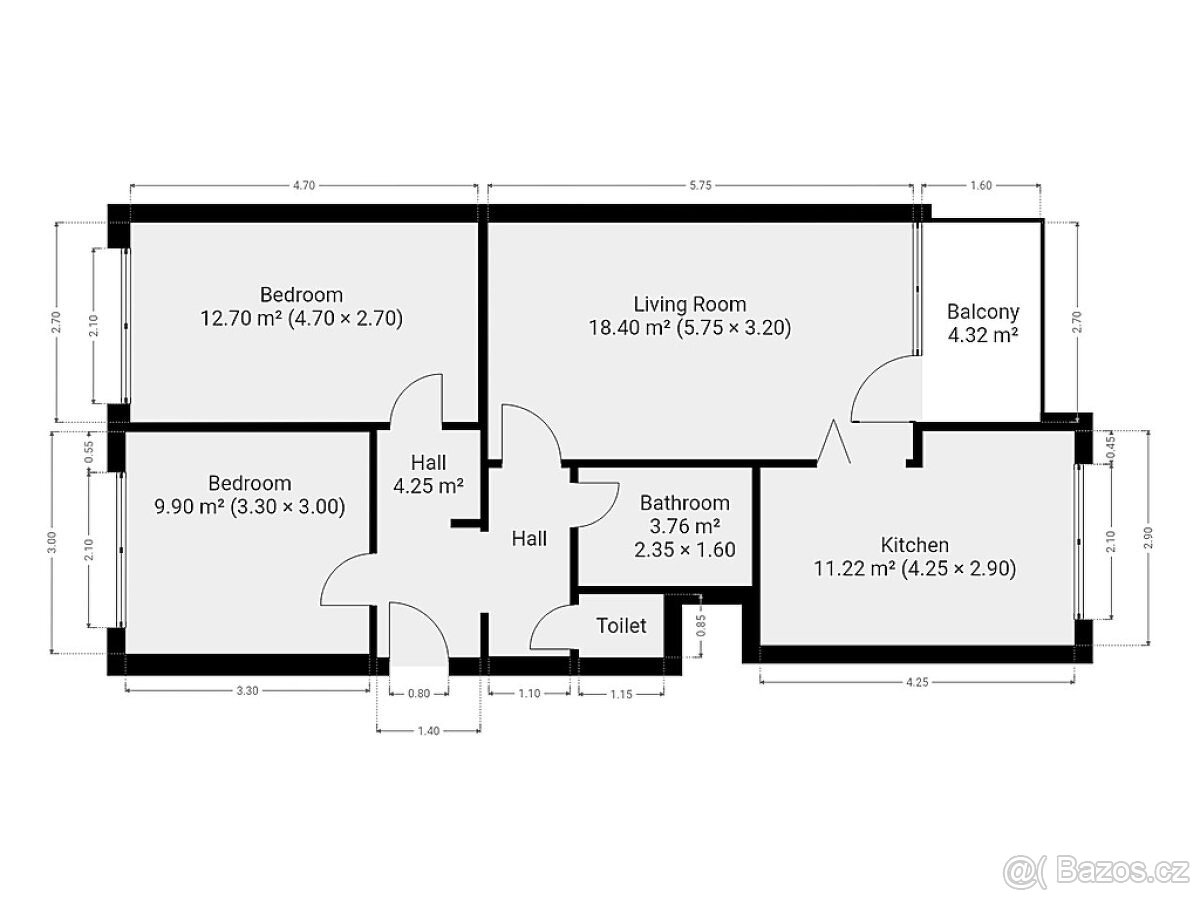 Pronájem bytu 3+1, Rajmonova, Kobylisy, 25900 Kč/měs, 67 m2 - 18