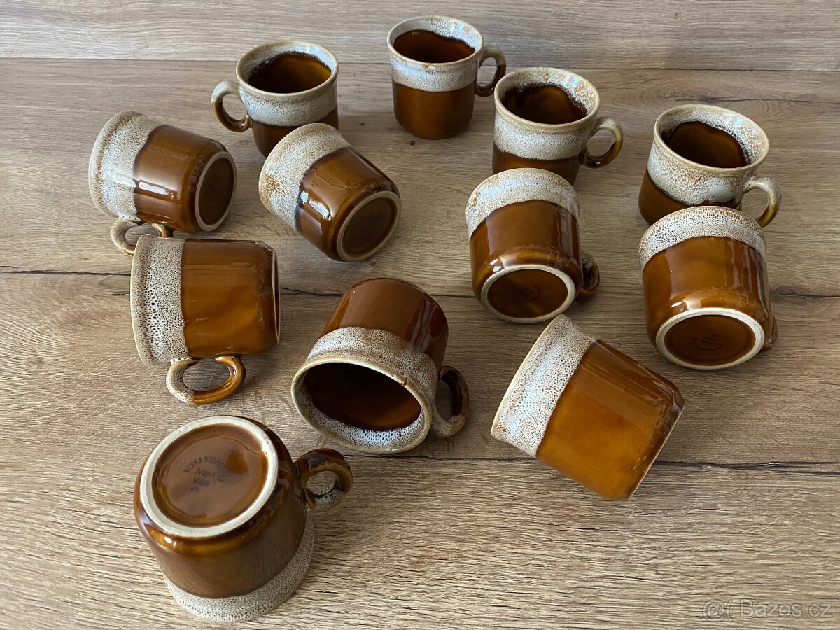 hren keramický hrnek hrneček sada hnědé hrnky - 18