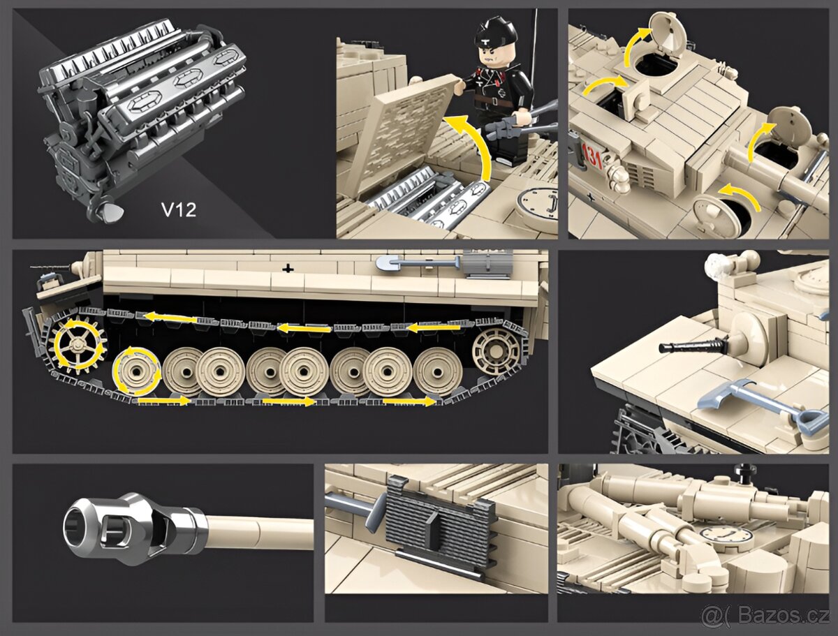 Stavebnice tankov + postavičky - typ lego - nové - 18
