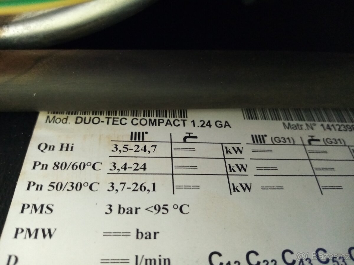 BAXI Luna Platinum 1.24 GA, BAXI DUO-TEC COMPACT 1.24 GA - 18