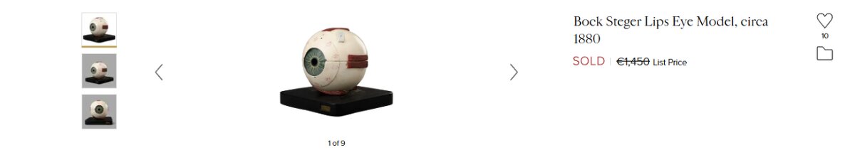 Starožitný model oka, Bock Steger, cca 1880 - 18