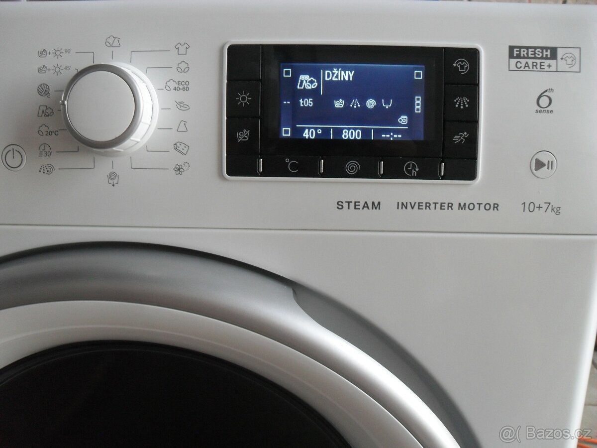 PRAČKA SE SUŠIČKOU WHIRLPOOL,VELKÁ KAPACITA 10/7KG,STÁŘÍ 2 R - 18