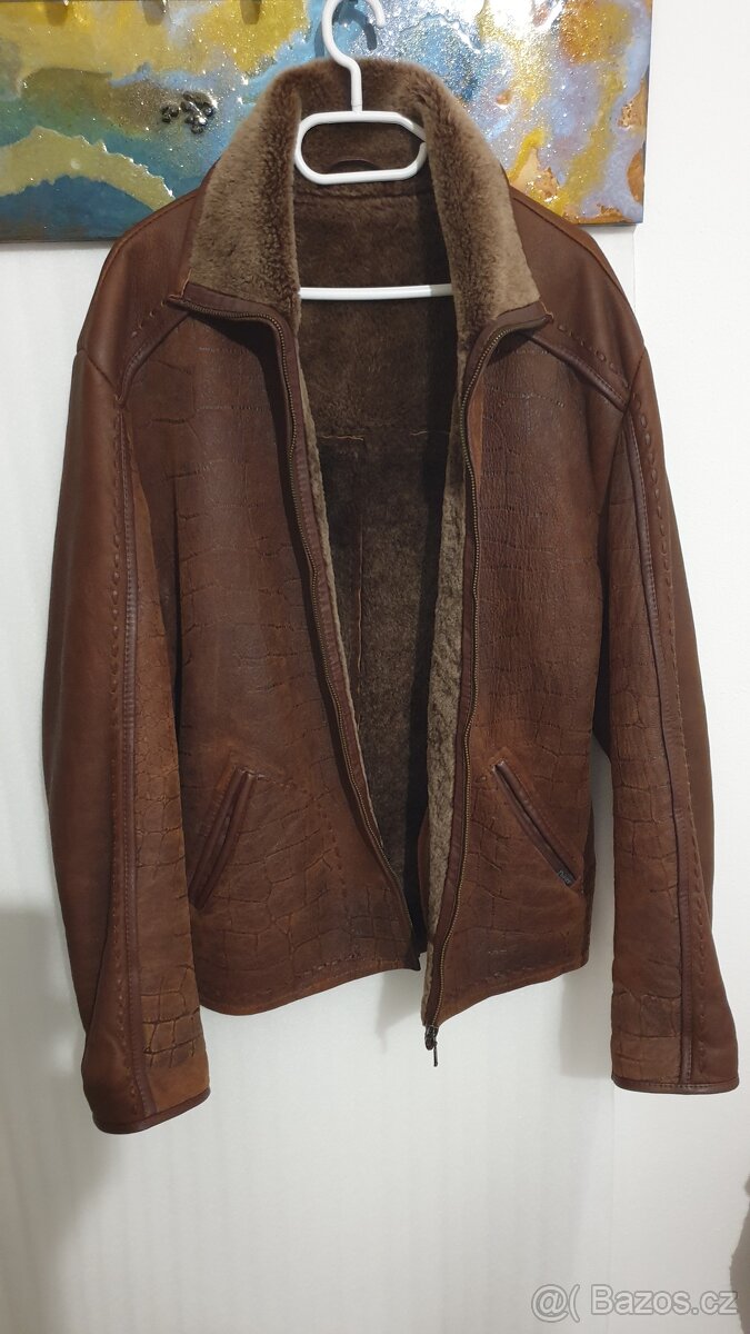 pánský kožený kabát z ovčí kůže L - 18