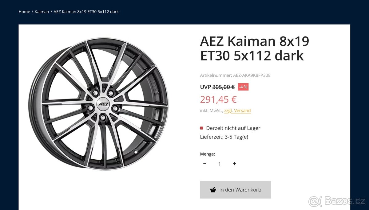 Alu kola 5x112mm R19” - 18