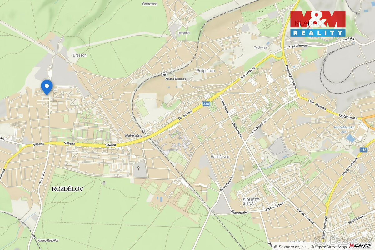 Pronájem bytu 2+kk, 54 m², Kladno, ul. Vašíčkova - 18