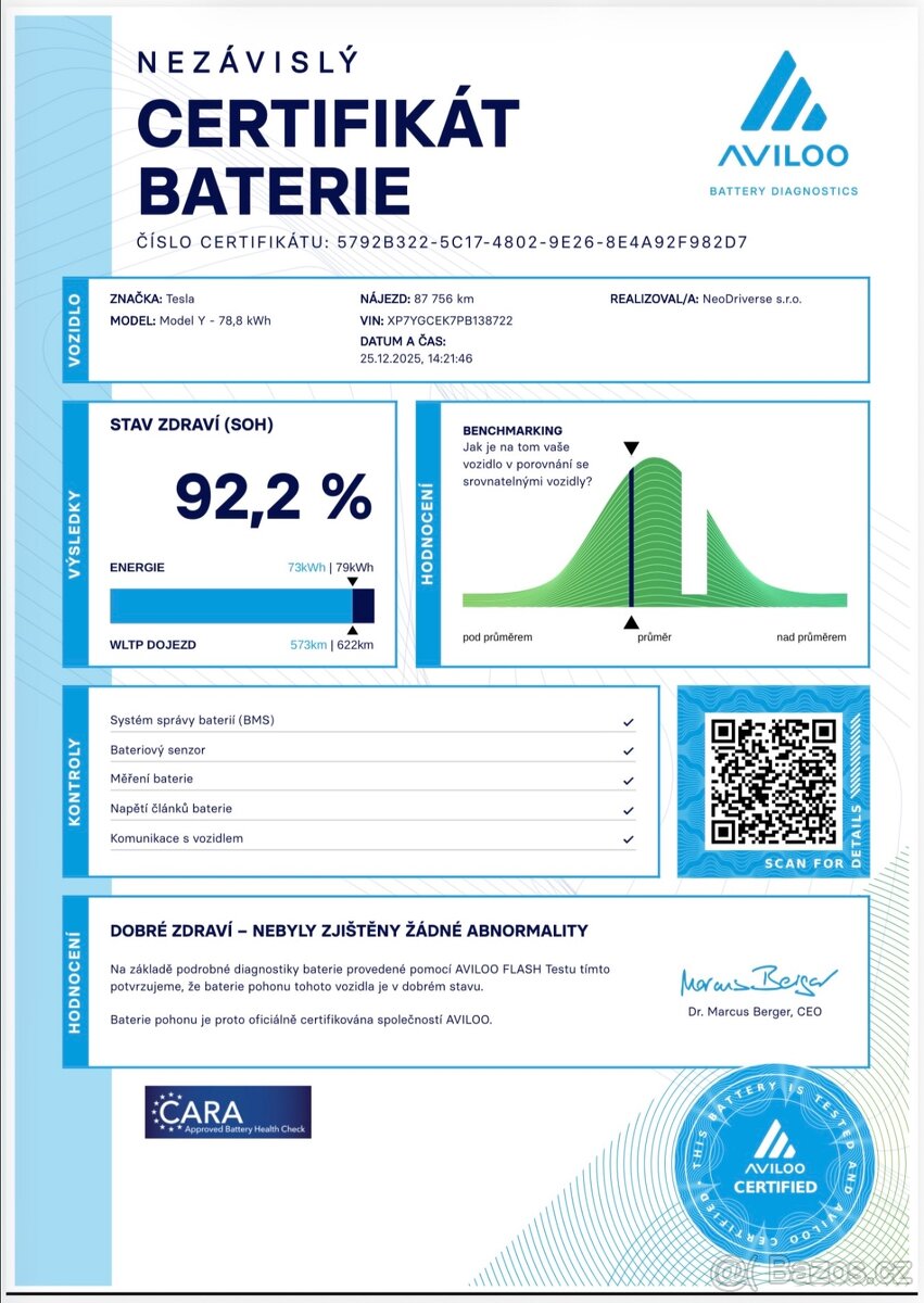 Tesla Model Y Long Range – elektro, 378 kW, 2023, SoH 92% - 18