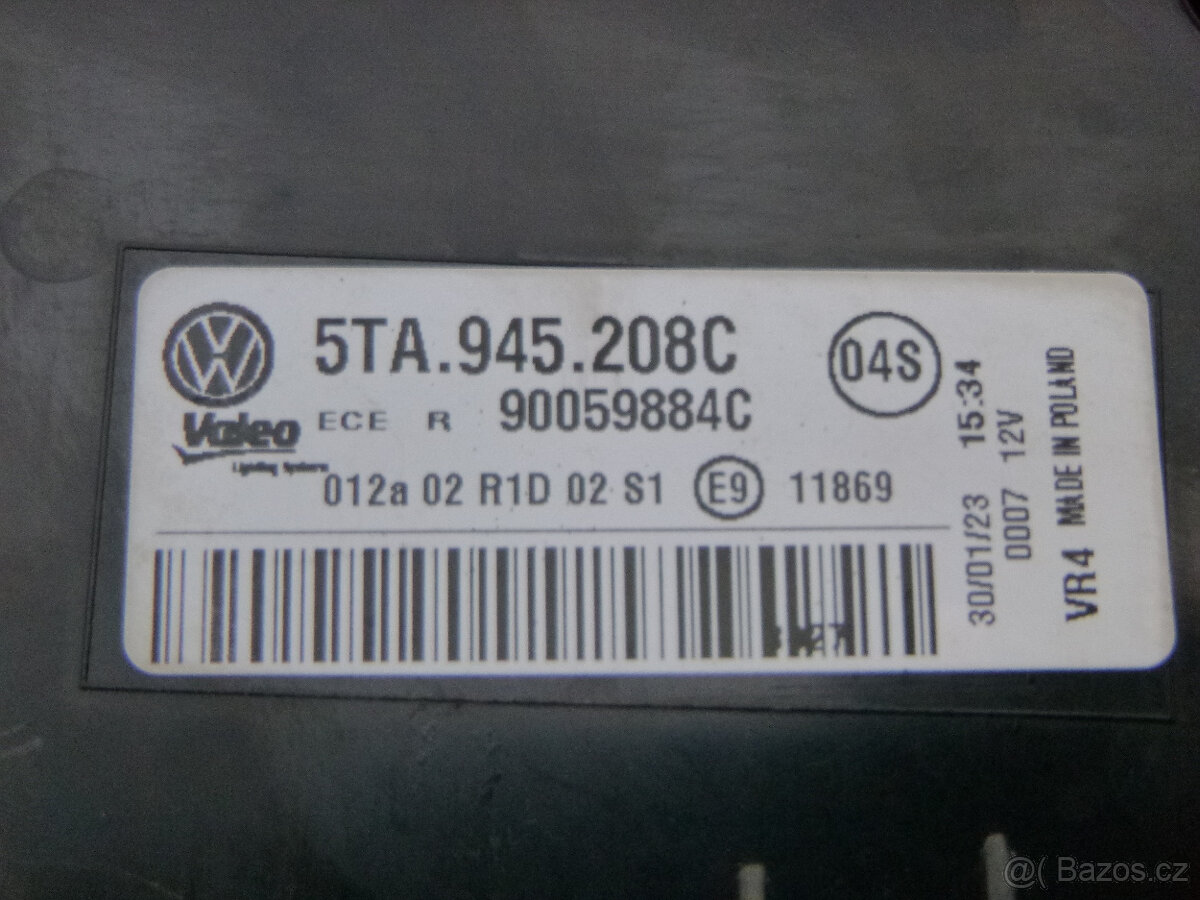 VW Touran výztuha světlo blatník dveře kapota 5TA - 18