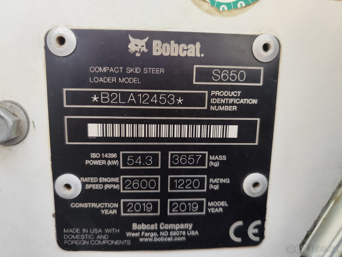 Nakladač Bobcat S650, HF, klíma, ŠPZ. - 18