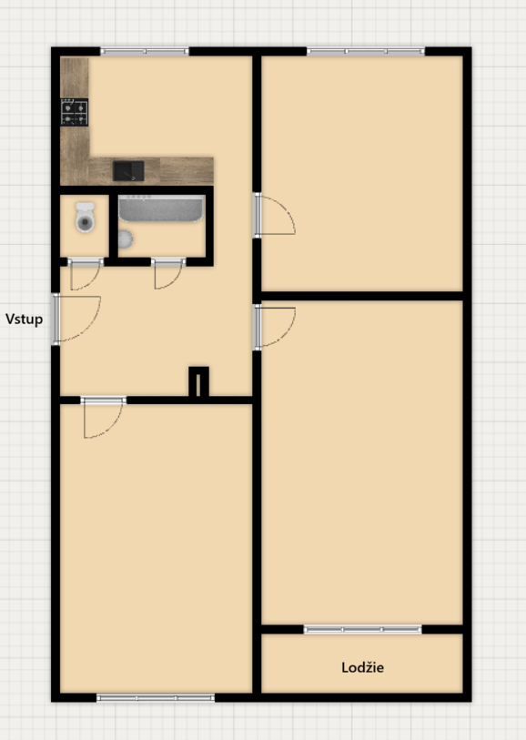 Byt 3+1 s lodžií, 73 m2, Citice - 18