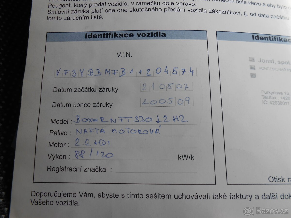 Prodám Peugeot BOXER 2.2 HDi 88kW L2H2 - 18