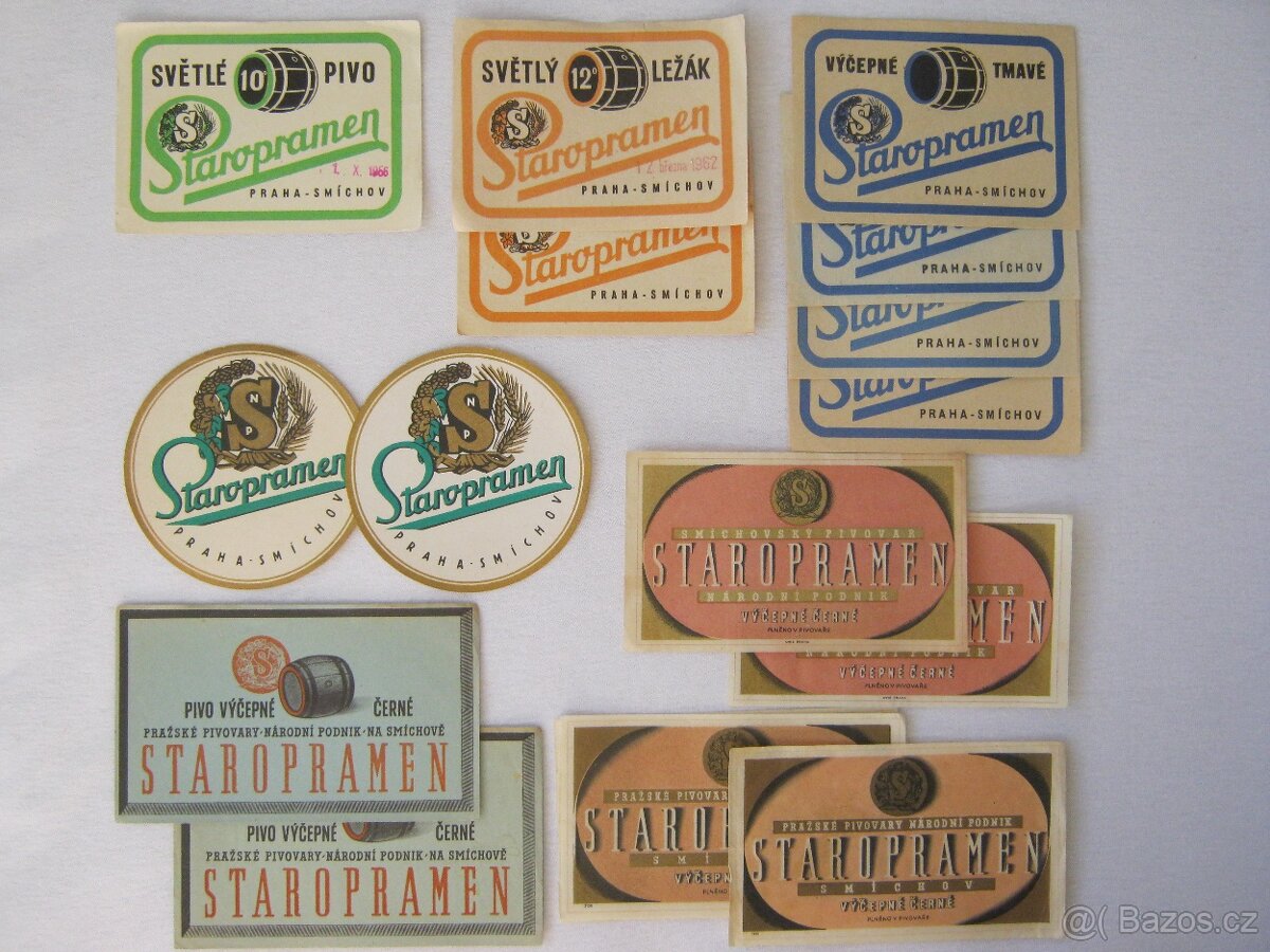 pivní etikety Praha Smíchov Staropramen sbírka 1050ks - 18