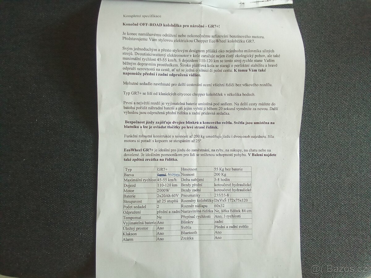 Elektrická koloběžka EcoWheel - Chopper - 18