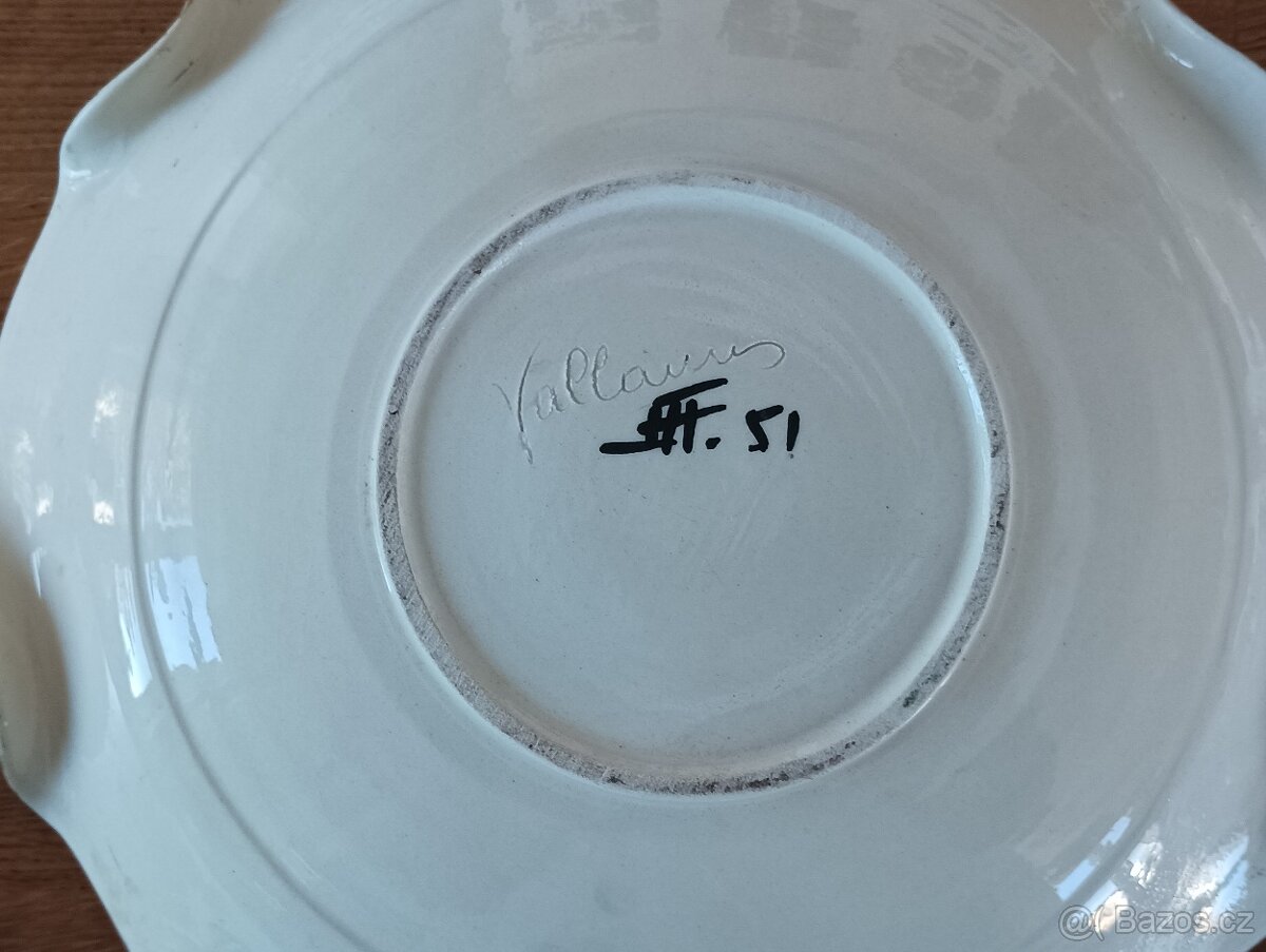 FAJÁNS VÁZA S MÍSOU HÉLÉNE UGO VALLAURIS PROVENCE FRANCE - 18