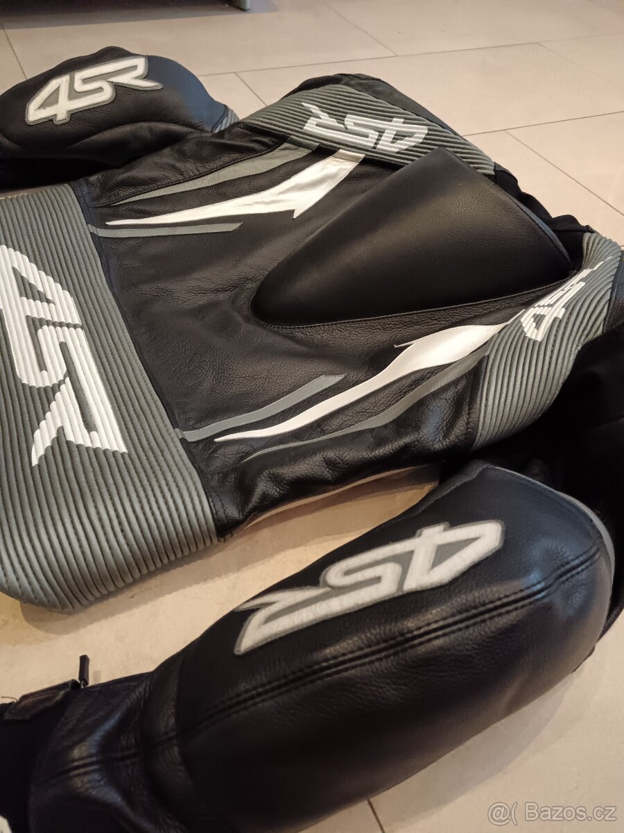 4SR RR Evo 2 Gun Metal-Pánská kožená moto kombinéza - 18