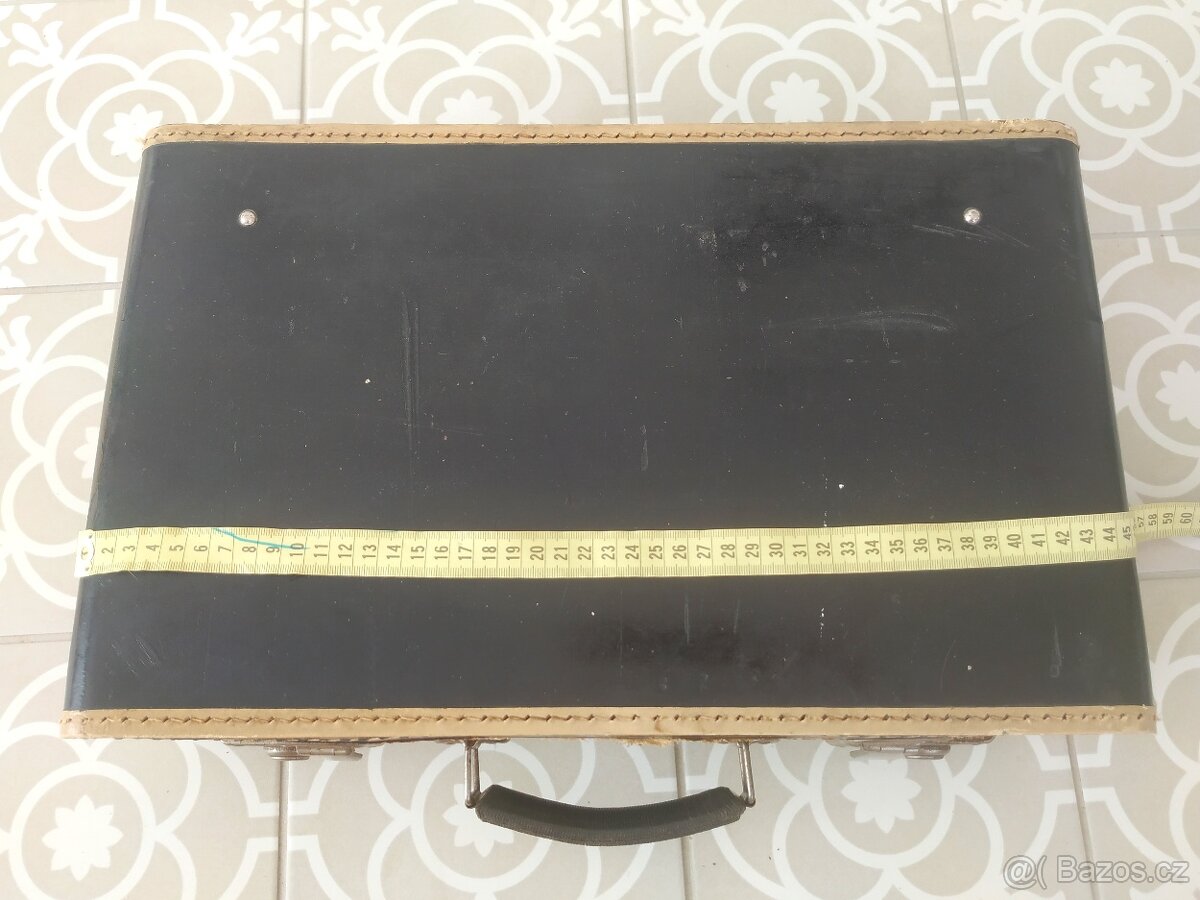 Starý retro kufr koženka Kazeto hnědý - 18