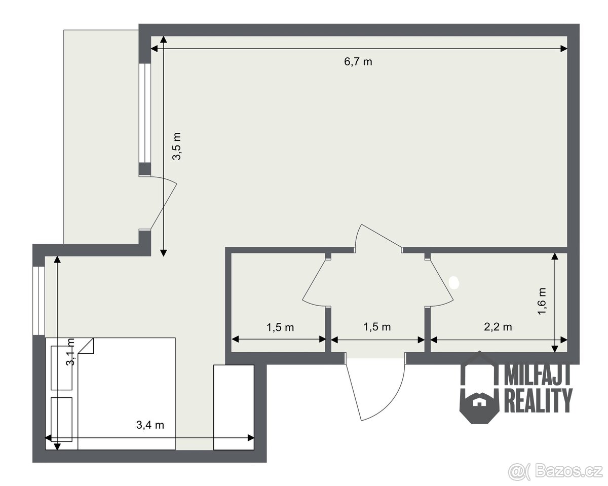 Pronájem bytu 2+kk+L, 44 m2, Liberec - Perštýn, ev.č. 06825 - 18