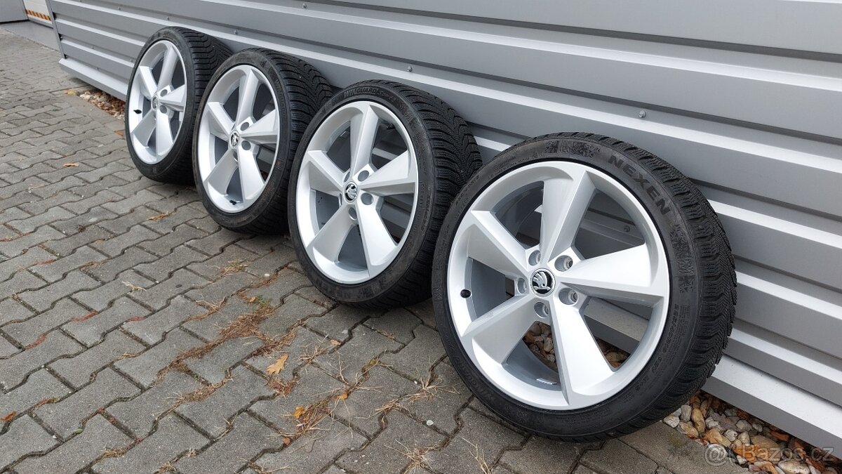 Alu kola 5x112 r18 škoda octavia lll zimní pneu - 18