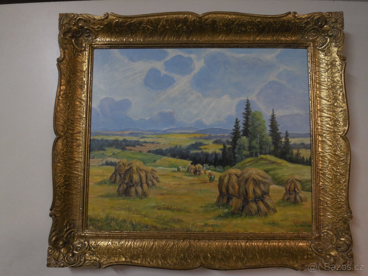 Obraz Jeřáby Vysočiny, signováno + další obrazy - 18