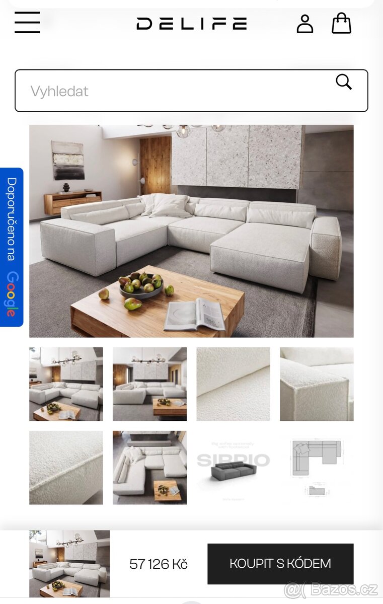 NOVÁ Luxusní Sedací souprava Sirpio 360x260 Boucle - 18