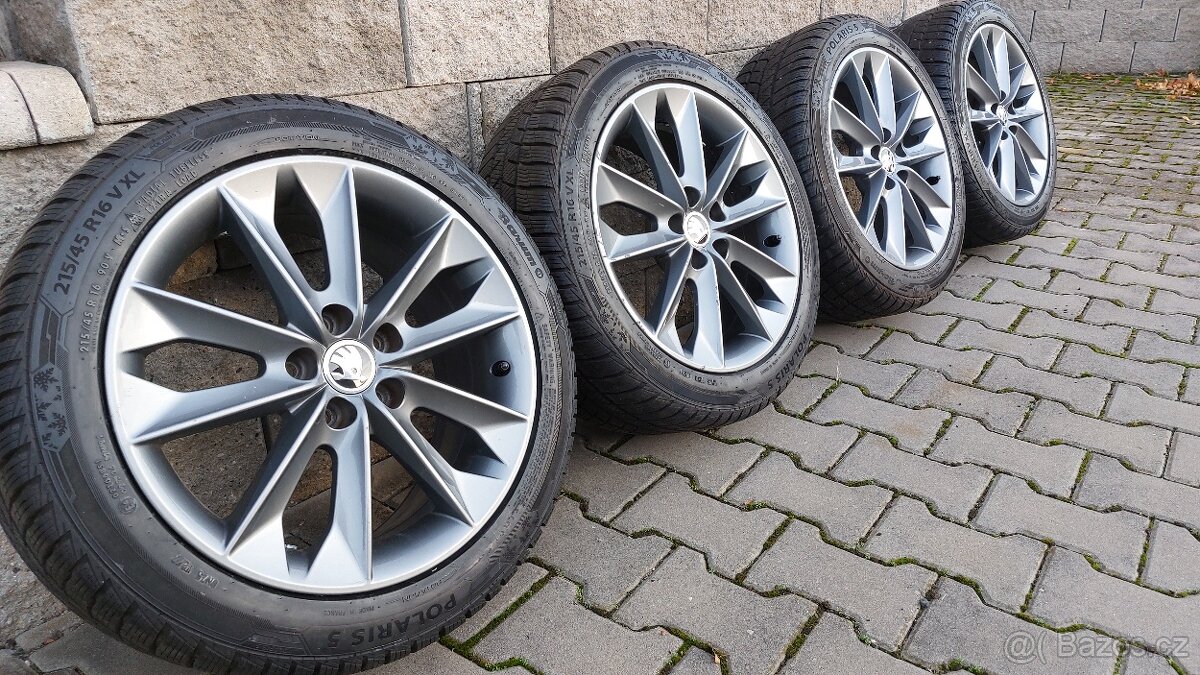 Alu kola 5x100 r16 škoda scala fabia III zimní pneu - 18