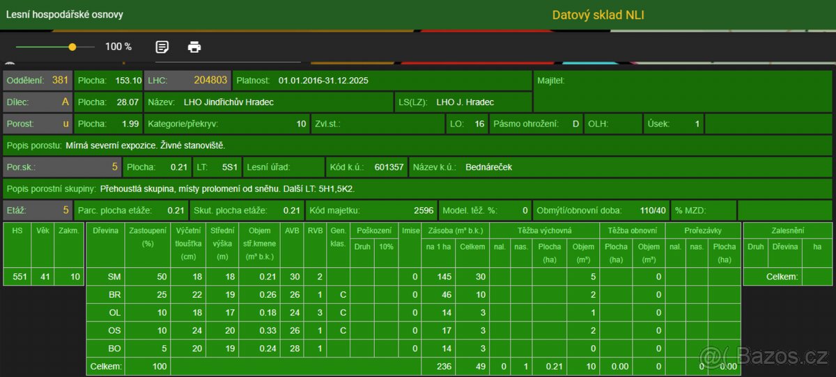 Prodám lesní pozemek v k.ú. Bednáreček - 18