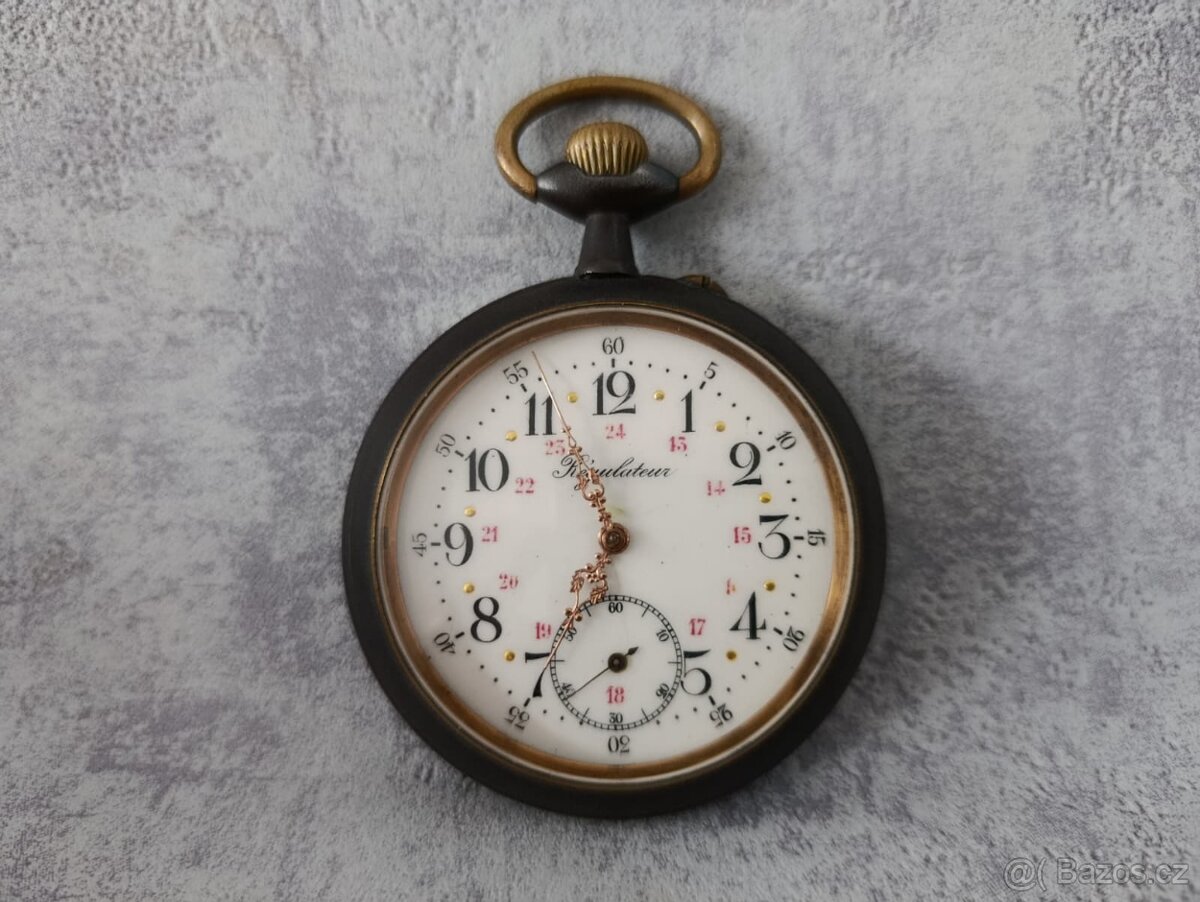 Obrovské kapesní hodinky Regulateur 67mm s průhlednou pracho - 18