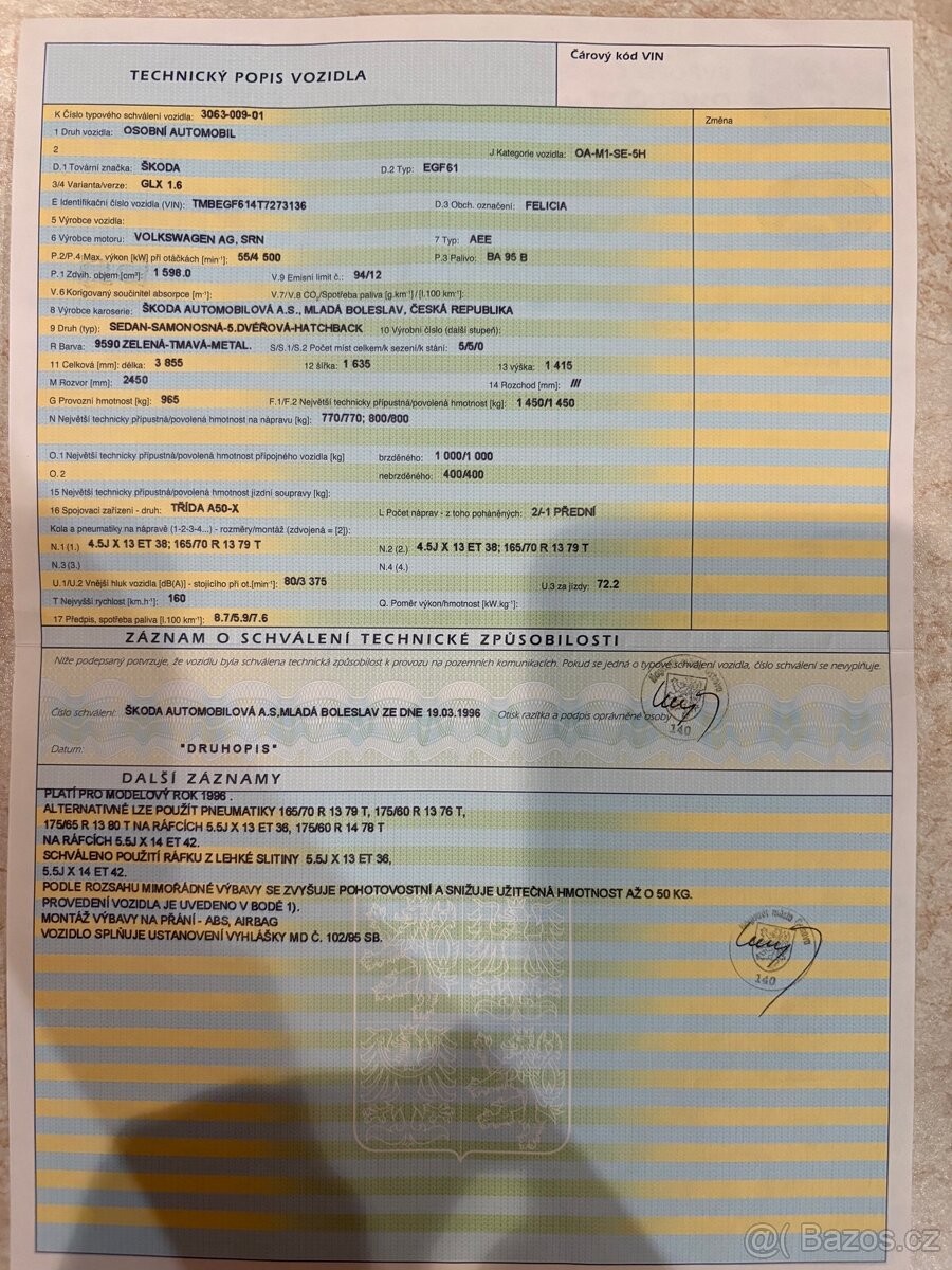 Škoda Felicie 1.6 GLX 1996 - veterán - 18