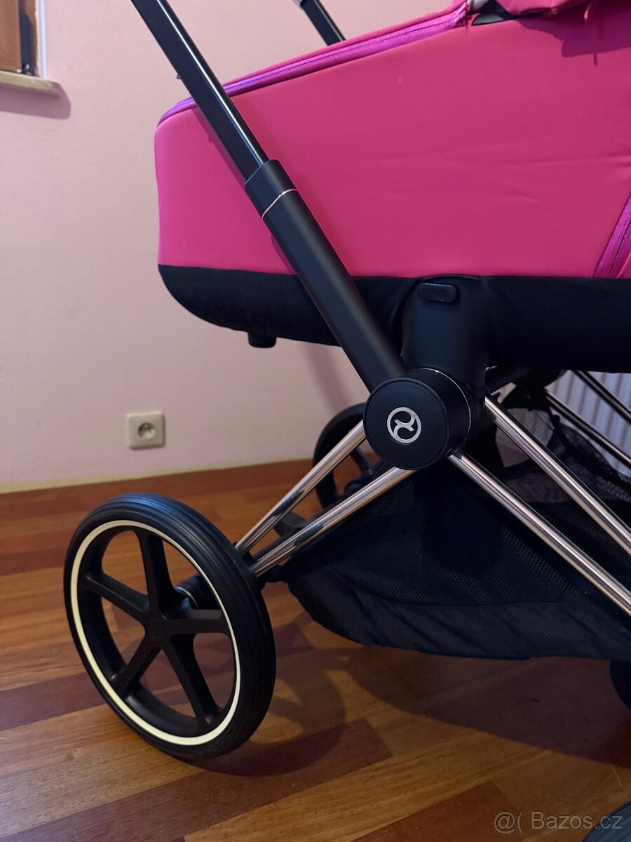 Rám/Podvozek outlet Cybex Priam 4.0 Chrome Black + kola - 18