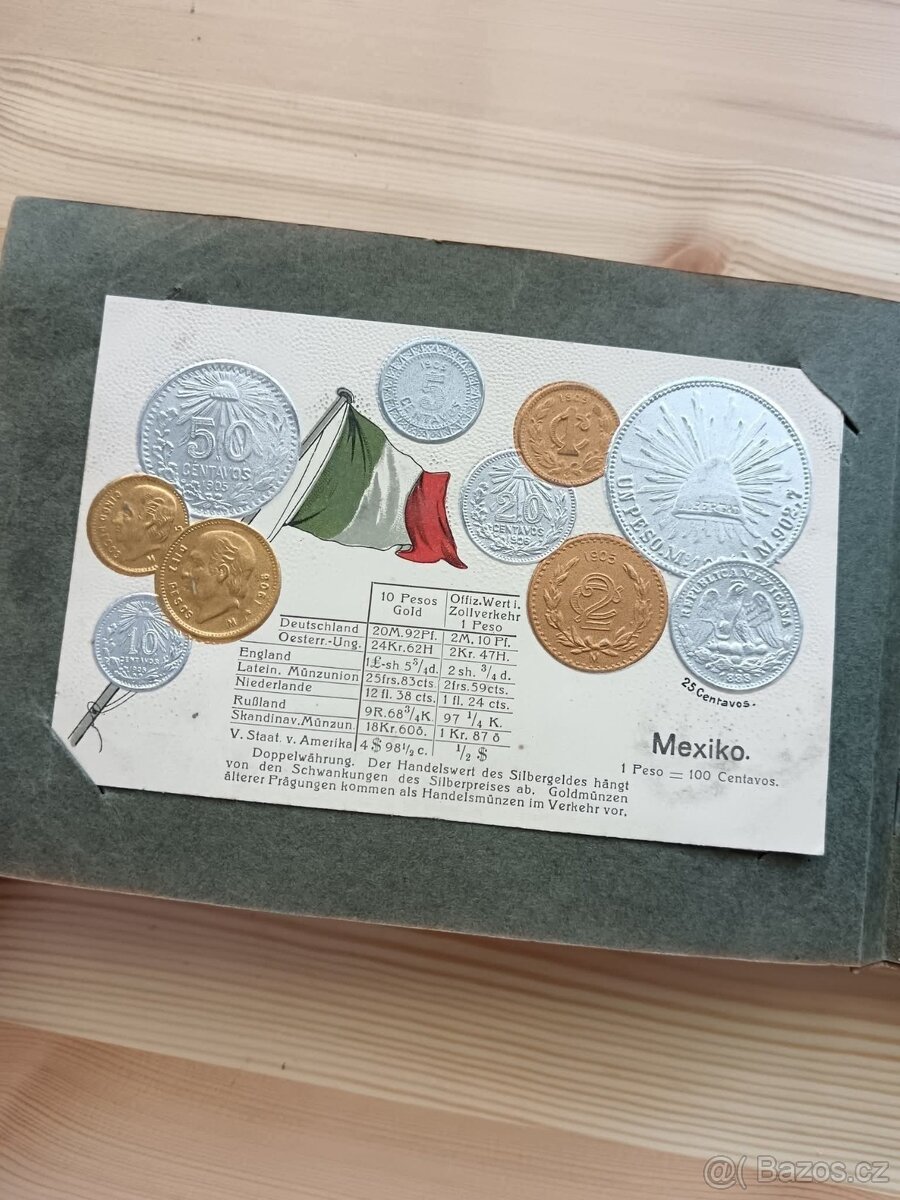 Peníze všech Zemí světa 37 Pohlednic s Mincemi z celého svět - 18